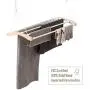 INNOKA Extendable Ceiling Mounted Drying Rack, Luxury Birch Wood with 5 Strong Aluminum Bars [Space Saving] Clothes Laundry Dryer Hanger with Smart Pulley System, Extended up to 55&quot, Maximum Load 9KG