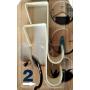 Over-The-Door Hook Pack of 2 White Plastic Hanger Coat Rack Towel Holder Door Mount Perfect Size for Bedrooms Kitchen Bathrooms Laundry Storage for Coats, Hats, Robes, Clothes Towels Bags Umbrellas