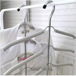 2pcs Multi-Layer Clothes Hanger Hook Trousers Pants Storage Rack Drying Wardrobe Organizer Hanger Anti-Slip Home Storager