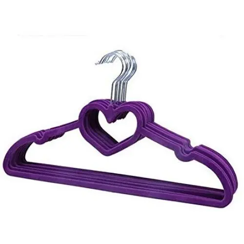 10pcs Random Color Velvet Flocked Hanger/Clothes Hanger with Sweat-Heart 10pcs Random Color Velvet Flocked Hanger/Clothes Hanger with Sweat-Heart
