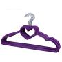 10pcs Random Color Velvet Flocked Hanger/Clothes Hanger with Sweat-Heart