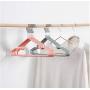 10pcs Random Color Non-Slip Hangers, Space Saving Hangers Solid Metal Coat Clothes Hangers Curving Drying Rack for Shirts Sweaters Dress