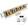 NIKKY HOME Coat Rack Hanger Wall Mounted Movable Dual Hooks 5 Hooks, Natural Color