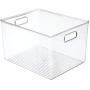 mDesign Plastic Home Storage Basket Bin with Handles for Organizing Closets, Shelves and Cabinets in Bedrooms, Bathrooms, Entryways and Hallways - Store Sweaters, Purses - 8" High, 2 Pack - Clear