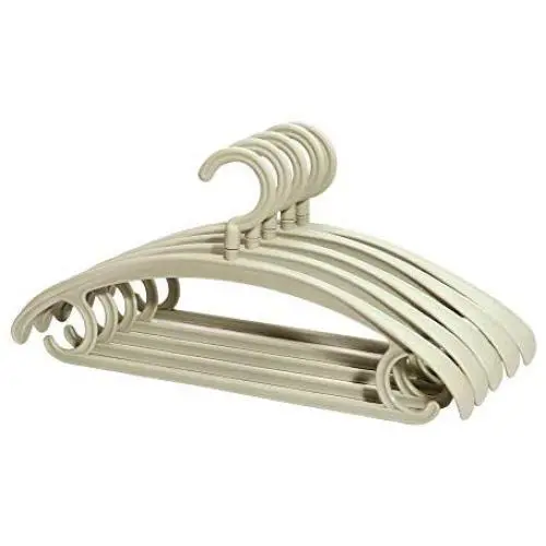 SAASNY Premium Quality Standard Plastic Clothes Hangers,30 Brown 42cm Plastic All Purpose Clothes Garment Coat Hangers Non-Slip Trouser Bar. for Coat,Jacket,Shirt,Dress,Trousers