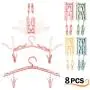 8 Pcs Portable Foldable Clothes Hangers with 16Pcs Hanger Clips for Travel Home Use - Premium Clothes Drying Rack for Scarves Suits Trousers Pants Shirts Socks Underwear(Highly Durable, Non-Slip)