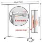 Reliancer Heavy Duty Large Garment Rack Stainless Steel Clothes Drying Rack Commercial Grade Extendable 47-77inch Clothes Rack Adjustable Clothes Hanger Rolling Rack with 4 Casters Tool Golves 10 Hook