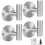 Bathroom Towel Hooks, 4 Pack Coat Hook Round Wall Hooks for Cabinet Closet Door, Heavy Duty Robe Hook, Two Ways to Install (Drill and Adhesive) for Bath Bedroom Kitchen Garage Hotel Bathroom Towel Hooks, 4 Pack Coat Hook Round Wall Hooks for Cabinet Closet Door, Heavy Duty Robe Hook, Two Ways to Install (Drill and Adhesive) for Bath Bedroom Kitchen Garage Hotel