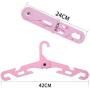 YOLOKE 6Pcs Folding Travel Hangers, Portable Folding Clothes Hangers Travel Accessories, Non-Slip Sturdy Drying Rack Garment Hangers for Suit Coat Pants Tank Top (Pink+Blue+Beige)