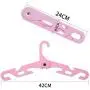 YOLOKE 6Pcs Folding Travel Hangers, Portable Folding Clothes Hangers Travel Accessories, Non-Slip Sturdy Drying Rack Garment Hangers for Suit Coat Pants Tank Top (Pink+Blue+Beige)