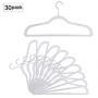 NUOKING Plastic Hanger, Ultra Thin with Non-Slip Rubber Coating Hanger,360 Degree Swivel Hook, Wider Size Hanger, Nonslip Clothes Hangers,30 Packs (White)