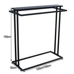 WZP Clothing Display Rack Nordic Clothing Store Display Stand,Creative Wrought Iron Double Row Coat Rack,Simple Fashion Floor Hanger Floor-Standing/Black / 120cm