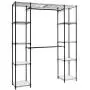 FDInspiration Black Expandable Clothes Hanger Rack Shelf Closet Storage Free Standing Organizer Shelves with Ebook