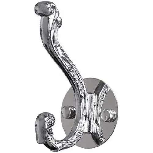 uxcell Dual Wall Hooks Zinc Alloy Wall Mounted Double Hooks Clothes Hanger Holder w Screws Plating Finish, Silver Tone uxcell Dual Wall Hooks Zinc Alloy Wall Mounted Double Hooks Clothes Hanger Holder w Screws Plating Finish, Silver Tone
