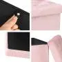 B FSOBEIIALEO Storage Ottoman Cube, Velvet Tufted Folding Ottomans with Lid, Footstool Rest Padded Seat for Bedroom (Pink, Medium) B FSOBEIIALEO Storage Ottoman Cube, Velvet Tufted Folding Ottomans with Lid, Footstool Rest Padded Seat for Bedroom (Pink, Medium)