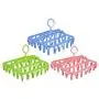5PC Random Color 32 Clips Folding Clothes Hanger Dryer Windproof Socks Underwear Drying Decoration Multi-Function Drying Storage Hangers Holder