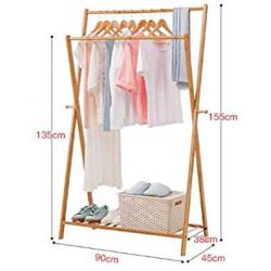 DTTXTD Simple Clothes Coat Rack Hanger Bedroom Hanger Living Room Children Storage Rack, Wood Color, c