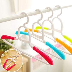 Multifunctional Foldable Plastic Travel Home Clothes Hanger Non-Slip Drying Rack -1Pc Random Color GlobalDeal