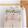 10pcs Random Color Multifunction Anti-Slip Clothes Hanger with Clips Hooks Pants Drying Rack Clothes Storage Holder Organizer