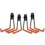 Garage Hooks Heavy Duty Storage Utility Hangers Wall Mount Garage Orgnaizier with Extended Double Arms for Ladders, Bikes, Heavy Tools, Garden Hoses, and Other Bulky Items (4 Pack/Orange Color)