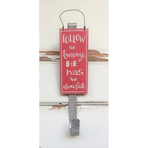 AGD Spring Easter Decor ? Follow the Bunny Chocolate Wreath Door Hanger