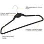 Yaheetech 100 Pcs Flocked Non Slip Cascading Velvet Hangers Suit/Shirt/Pants/Clothes Tidy 360 Swivel Hook Black