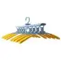 EvaroFly Multipurpose Folding Hanger, 360° Rotatable Storage Clothes Hanger, Household Travel -Blue+ Yellow 52.5x42cm
