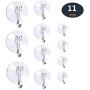 DSMY 11 Pack Suction Cup Wall Hooks, Home Kitchen Bathroom Wall Towel Robe Hangers, Utility Hooks, Hanging Supplies