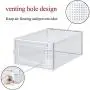 WAYTRIM Foldable Shoe Box, Stackable Clear Shoe Storage Boxes - Storage Bins Shoe Container Organizer, 8 Pack - White