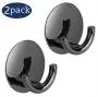 3M Self Adhesive Double Coat Hook Wall Mount, Round Double Towel Rack, Modern Kitchen Bathroom Multi-Purpose Hanger for Robe, Hat, Key