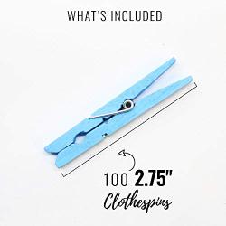 Just Artifacts 2.75-inch Craft Wood Clothespins/Peg Pins (100pc, Powder Blue)