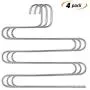 Ray-Velocity Stainless Steel Pants Hangers S-Shaped 5 Layers Hangers Closet Space Saver for Jeans Scarf Tie Clothes(4 Pack) (Sliver) Ray-Velocity Stainless Steel Pants Hangers S-Shaped 5 Layers Hangers Closet Space Saver for Jeans Scarf Tie Clothes(4 Pack) (Sliver)