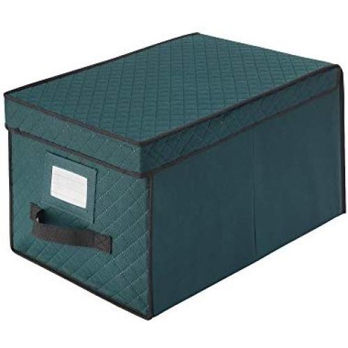 Elf Stor 83-DT5044 Green Christmas Ornament Storage Chest Holds 24 Balls w/ 4&quot Dividers, Case