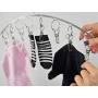 Home-X Drip-Dry Stainless Steel Clothes Drying Hanger, Laundry Clothesline, 8 Built-in Clothespins, Heavy-Duty Clothes Hangers, Dry Socks Towels Bras Baby Clothes, Gloves-16”x4”