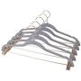OnCloud-7 Grey Velvet Hangers with Clips 20 Pack, Non Slip Pants and Skirt Hangers with Rose Gold Hooks