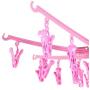 Sugoyi Clothes Rack, Multifunctional Dryer Hanger Foldable for Clothes Socks Underwear (Pink)