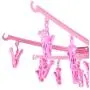 Sugoyi Clothes Rack, Multifunctional Dryer Hanger Foldable for Clothes Socks Underwear (Pink)