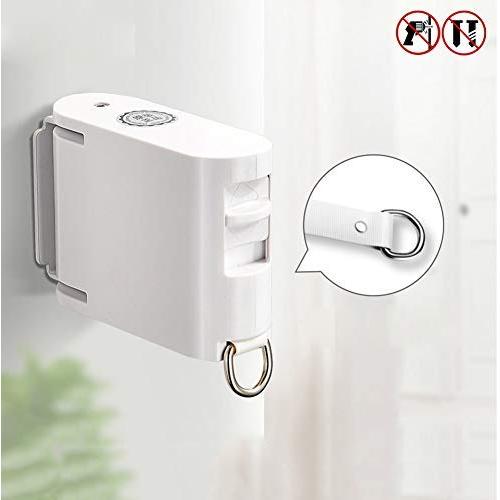 Retractable Clothesline Clothesline Rope Drying Rack Balcony Clothes Line with Hanger Hole, White