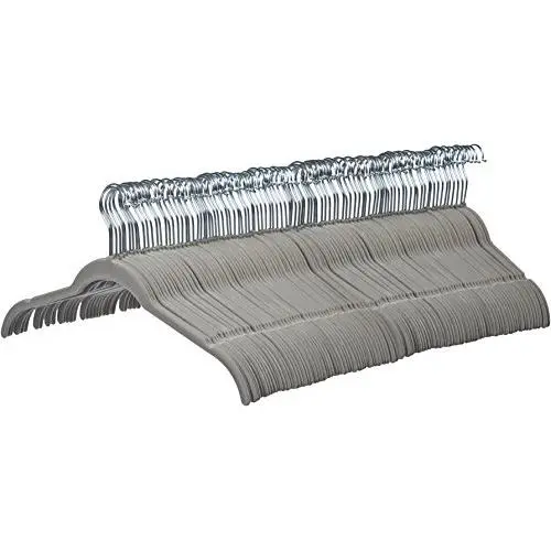 AmazonBasics Velvet Shirt Dress Clothes Hangers, 100-Pack, Gray