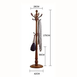 COAT RACK European Oak Floor Household Storage Hangers Assembly Single Pole Clothes Rack (Color : Antique color)