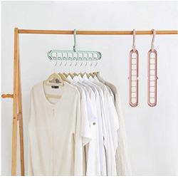 9 Holes Clothes Coat Hanger Organizer Multi-Port Support Clothes Drying Racks Plastic Cabinet Storage Rack Hangers for Clothes 10pcs Random Color