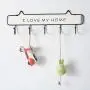Owl Decoration Wood Hangers - Wall Mounted Clothes Hanger 4 Hooks Hat Key Holder Laundry Coat Rack Hanging Storage Shelf for Home