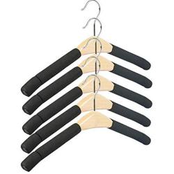 10PCS Durable Solid Wood Clothes Hanger Sponge Household Shops Laundry Holder Random Color