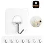 JINSHUNFA Wall Hooks 13lb(Max) Transparent Reusable Seamless Hooks,Waterproof and Oilproof,Bathroom Kitchen Heavy Duty Self Adhesive Hooks,8 Pack JINSHUNFA Wall Hooks 13lb(Max) Transparent Reusable Seamless Hooks,Waterproof and Oilproof,Bathroom Kitchen Heavy Duty Self Adhesive Hooks,8 Pack