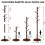 MC Wood Coat Rack Hat Stand Tree Clothes Umbrella Hanger Holder Organizer 8 Hooks
