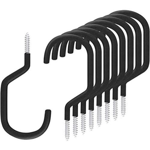 SMARTOLOGY 9 Pack Bike Hanger Storage Hook Rack, Heavy Duty Large Screw in Hooks for Garage Wall and Ceiling Bicycle Storage, Utility Tool Hanger (Black) SMARTOLOGY 9 Pack Bike Hanger Storage Hook Rack, Heavy Duty Large Screw in Hooks for Garage Wall and Ceiling Bicycle Storage, Utility Tool Hanger (Black)