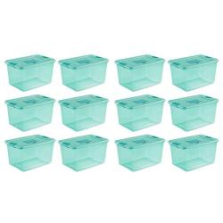 STERILITE 64 Quart Fresh Scent Stackable Plastic Storage Boxes Container (12 Pack)
