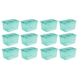 STERILITE 64 Quart Fresh Scent Stackable Plastic Storage Boxes Container (12 Pack)