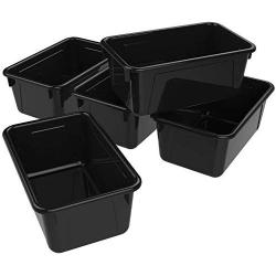 Storex Small Cubby Bin, 7.8 x 12.2 x 5.1 Inches, Black, 5-Pack (62466E05C)