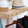 Wall Hook Shelf Rack Wall Hanger Wall Coat Rack Creative Clothes Hanger Natural Bamboo Delicate Porcelain Hook,C+53cm+4hooks